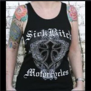 Sickboy Clothing Biker Chick Ribbed Tank, size M